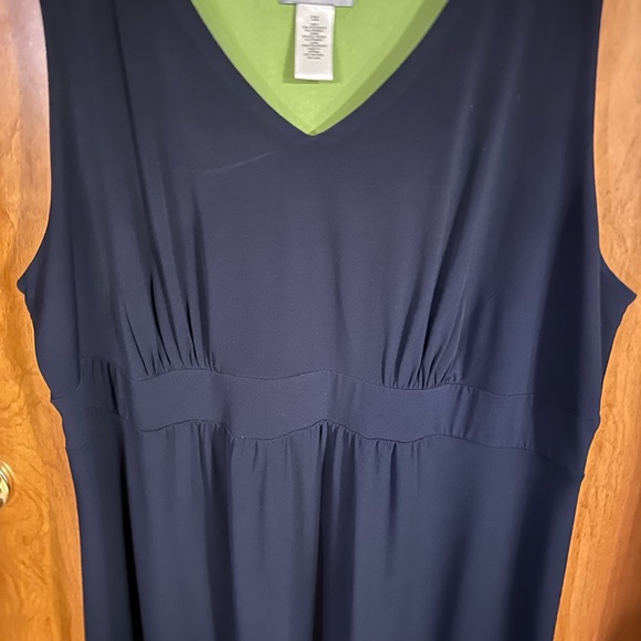 Catherine’s maxi navy blue/blue/green sleeveless dress size 1x - Picture 3 of 4